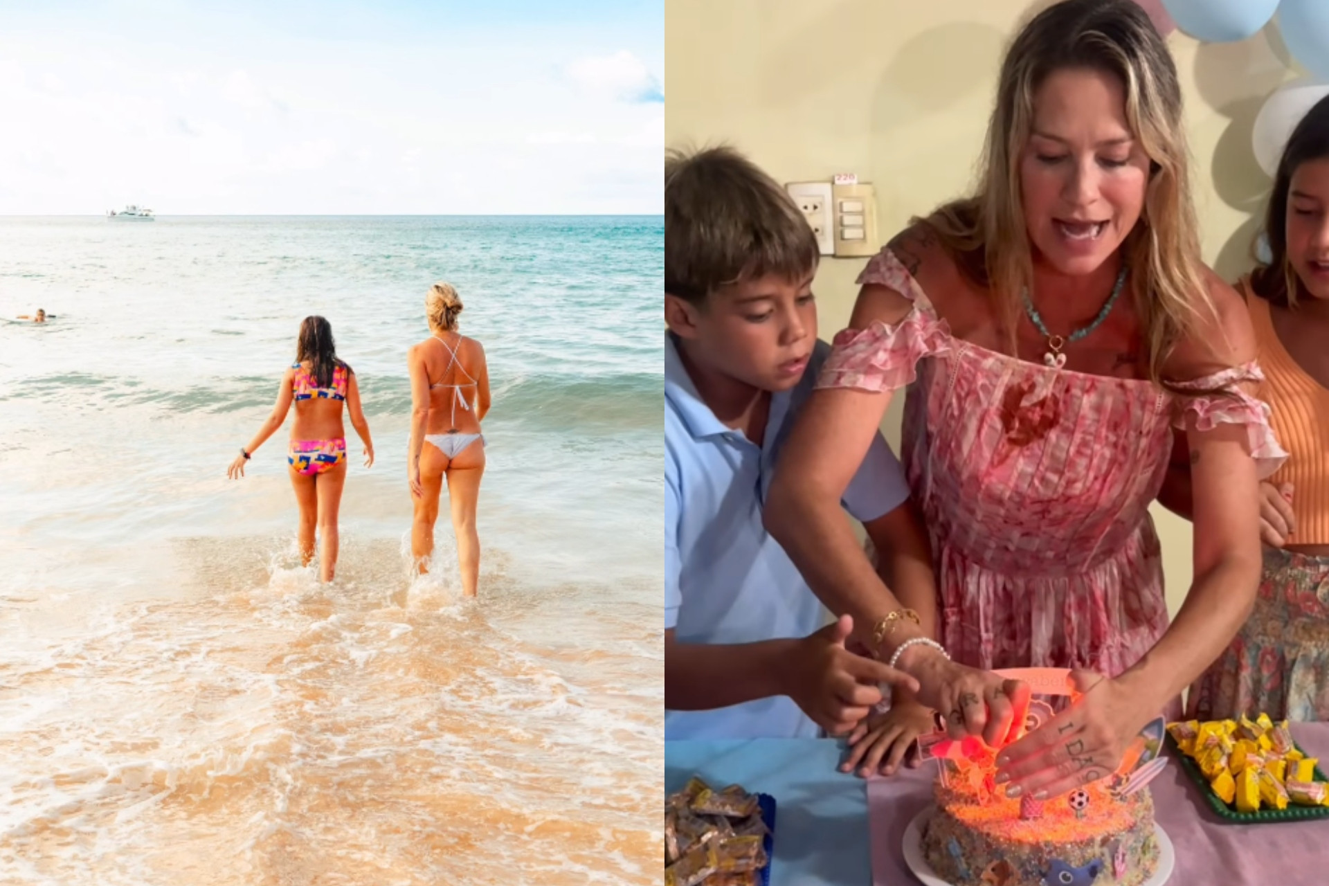 Luana Piovani curte Fernando de Noronha ao lado de Bem e Liz -  Reprodução/Instagram