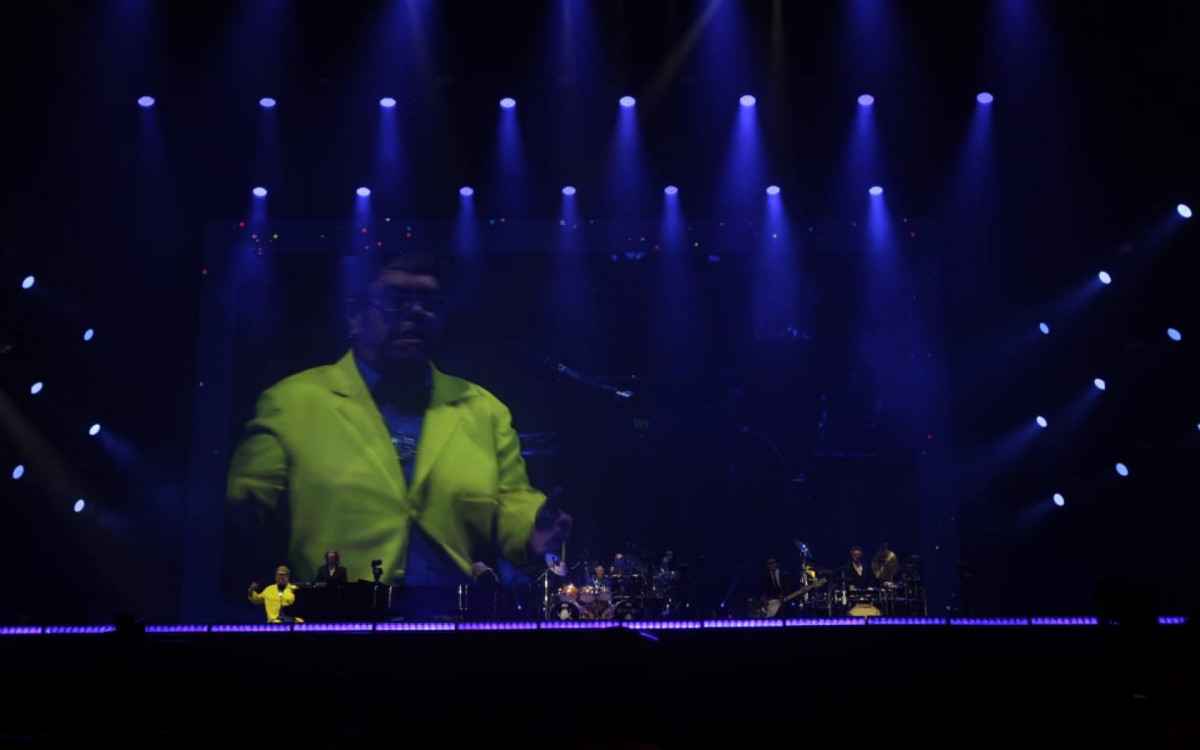 Elton John agitou o público do Rock in Rio nesta segunda-feira (7)