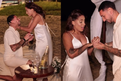 Lomma é surpreendida com pedido de casamento na praia