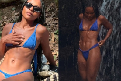 Duda Santos curte dia de cachoeira e exibe o corpo escultural