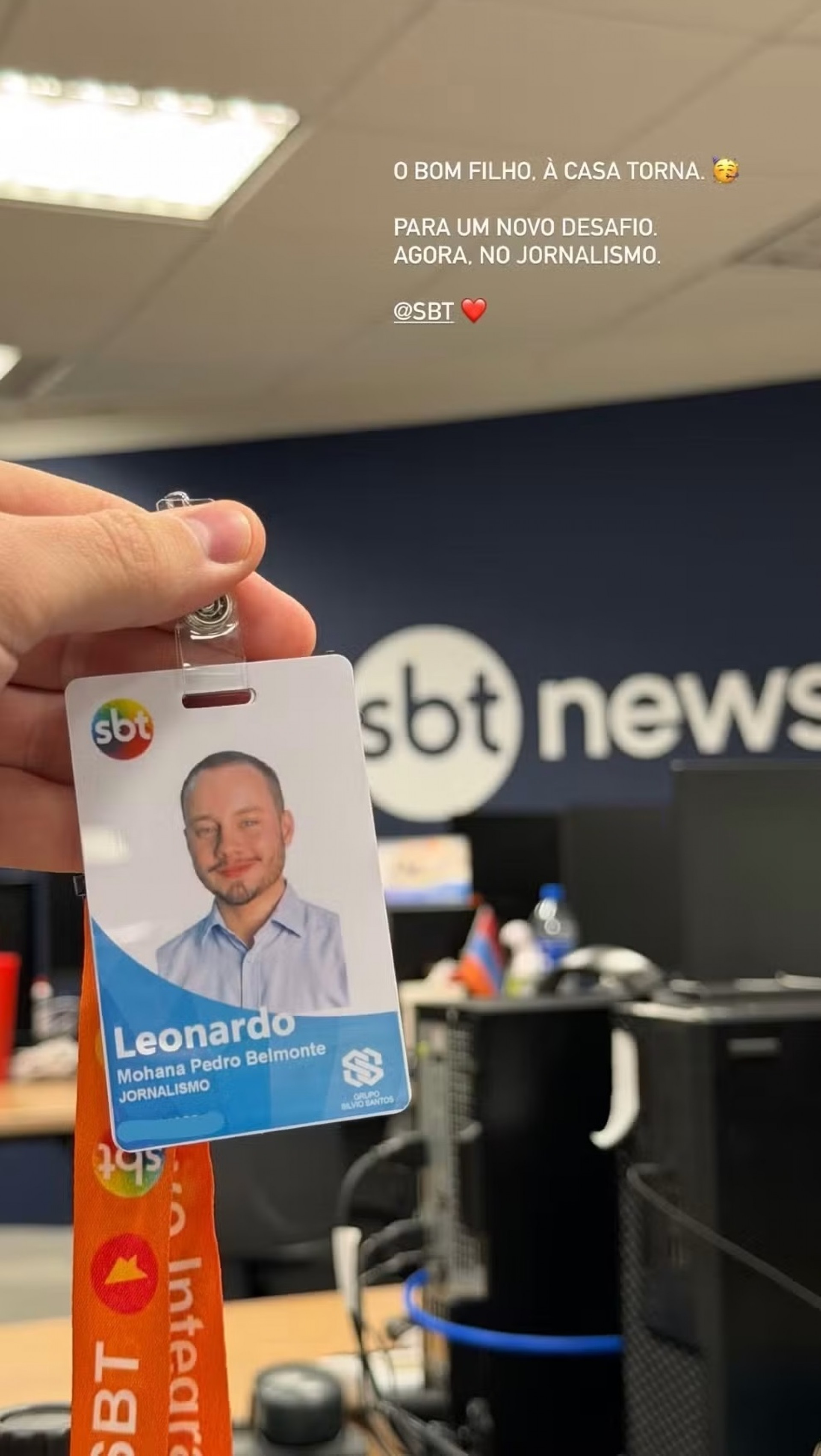 Leo Belmonte é o novo estagiário de jornalismo do SBT - Reprodução/Instagram