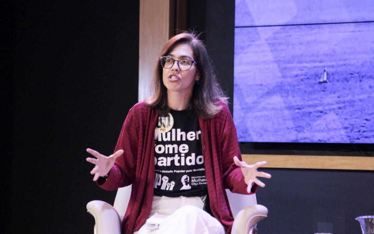 Juliete Pantoja (UP) participou de sabatina, nesta quinta-feira (10), no auditório da Fecomércio