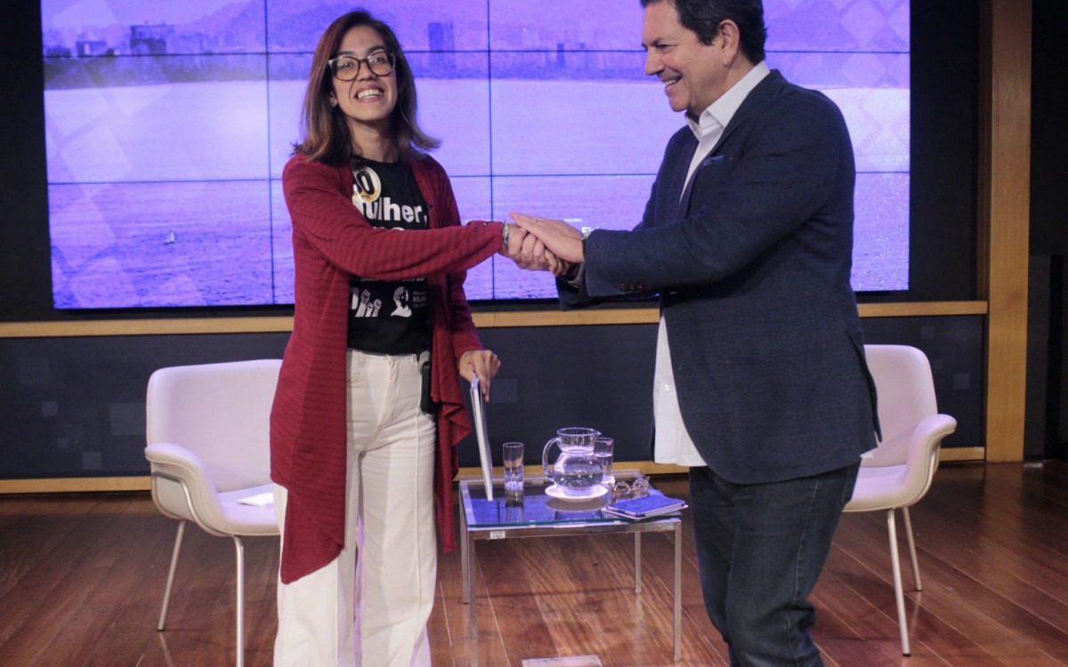 Juliete Pantoja (UP) participou de sabatina, nesta quinta-feira (10), no auditório da Fecomércio