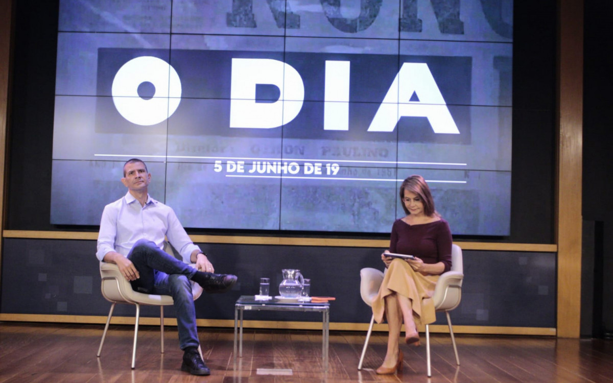 Douglas Ruas (PL) participou de sabatina no auditório da Fecomércio nesta quinta-feira (10)