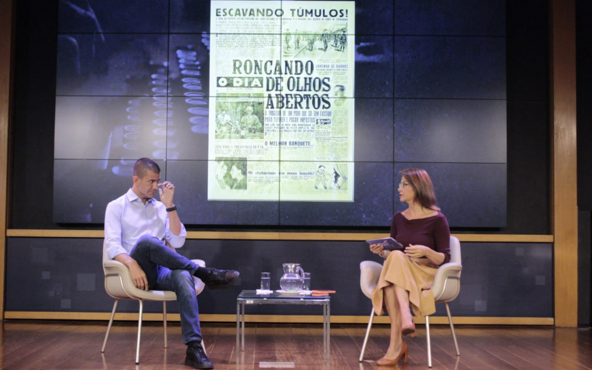 Douglas Ruas (PL) participou de sabatina no auditório da Fecomércio nesta quinta-feira (10)