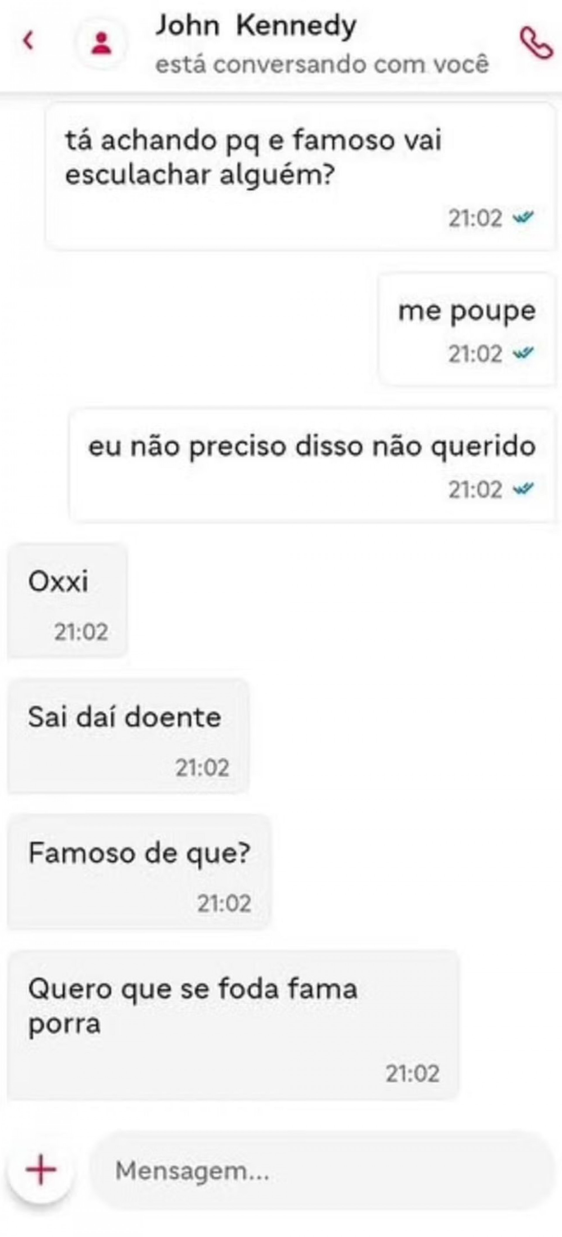 John Kennedy discute com entregadora - Reprodução