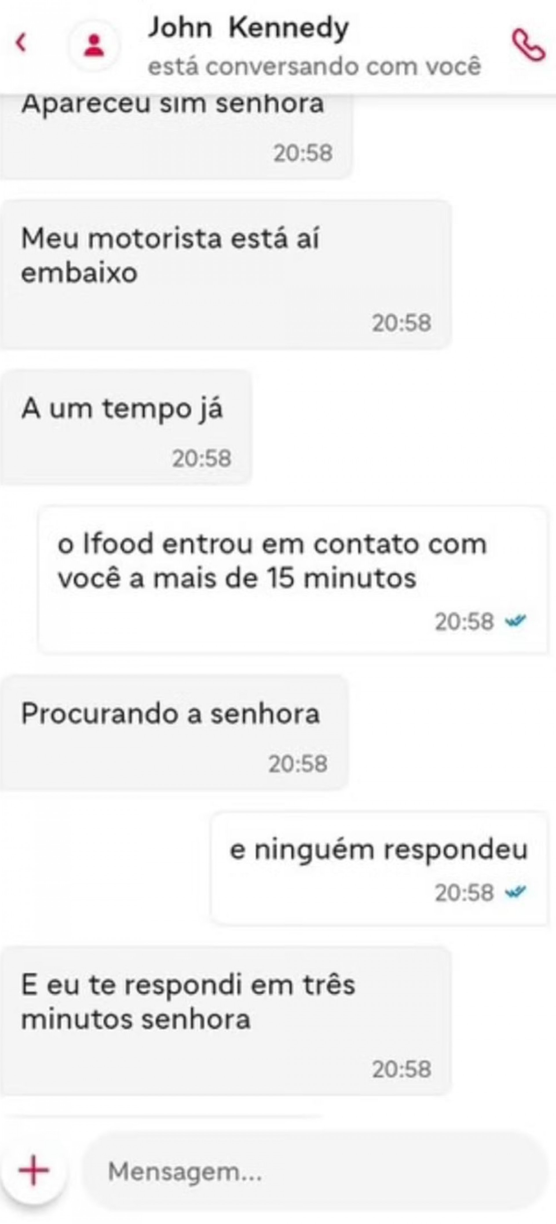 John Kennedy discute com entregadora - Reprodução