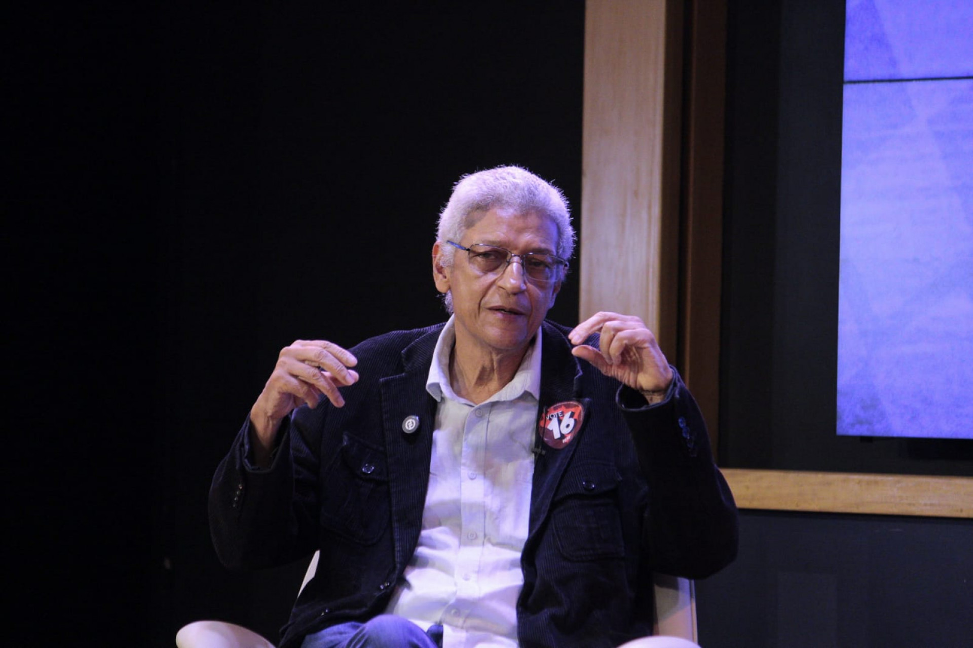 Cyro Garcia (PSTU) participou de sabatina, nesta quinta-feira (10), no auditório da Fecomércio - Carlos Elias Junior / Agência O Dia