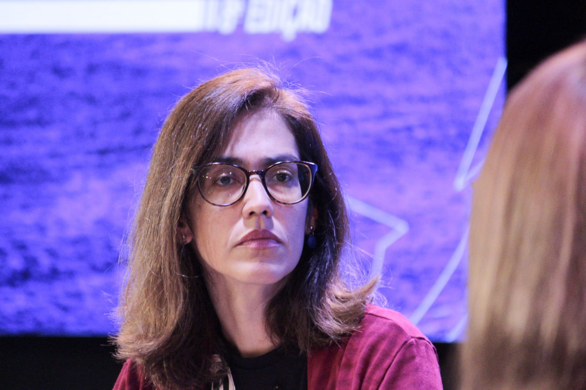 Juliete Pantoja (UP) participou de sabatina, nesta quinta-feira (10), no auditório da Fecomércio - Carlos Elias Junior / Agência O Dia