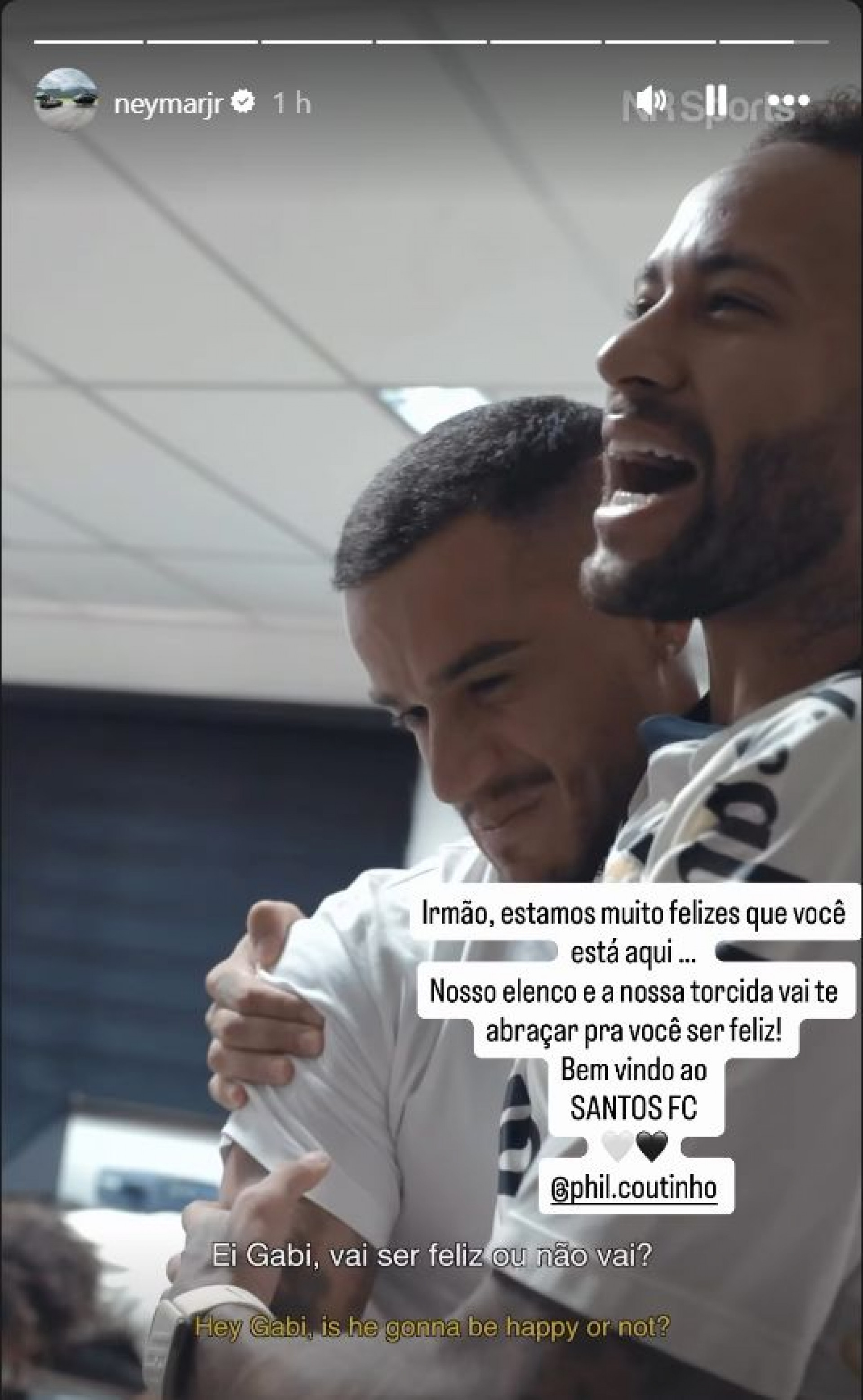 Veja postagem de Neymar a Coutinho - Reprodu&ccedil;&atilde;o / Instagram @neymarjr