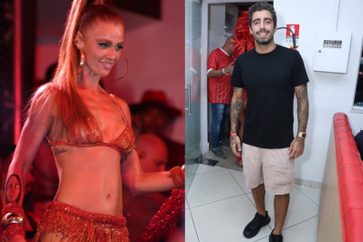 Após negar affair, Pedro Scooby vai à final do Salgueiro com a ex  