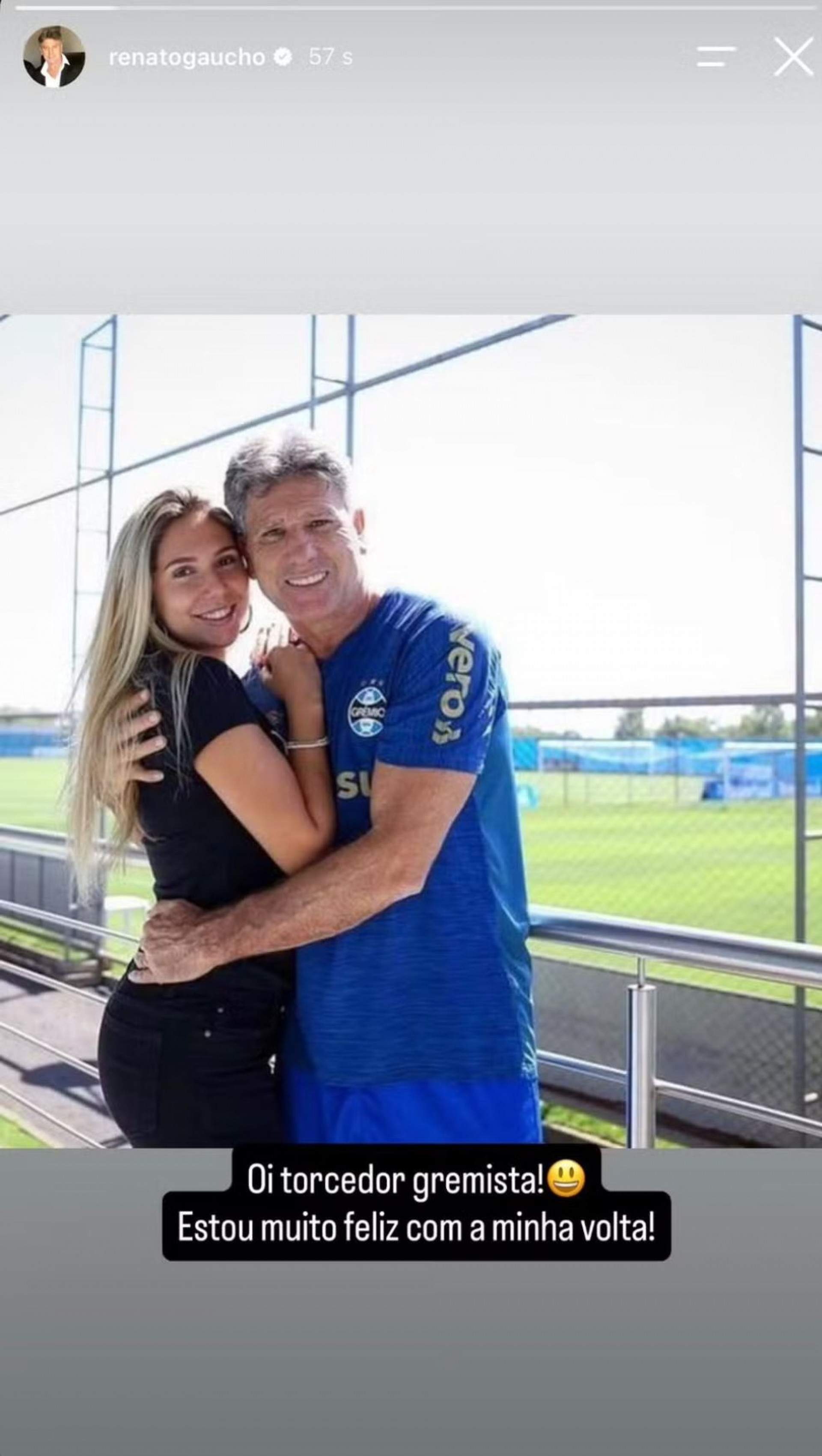 Renato anuncia retorno ao Gr&ecirc;mio, mas apaga publica&ccedil;&atilde;o em seguida - Reprodu&ccedil;&atilde;o / Instagram