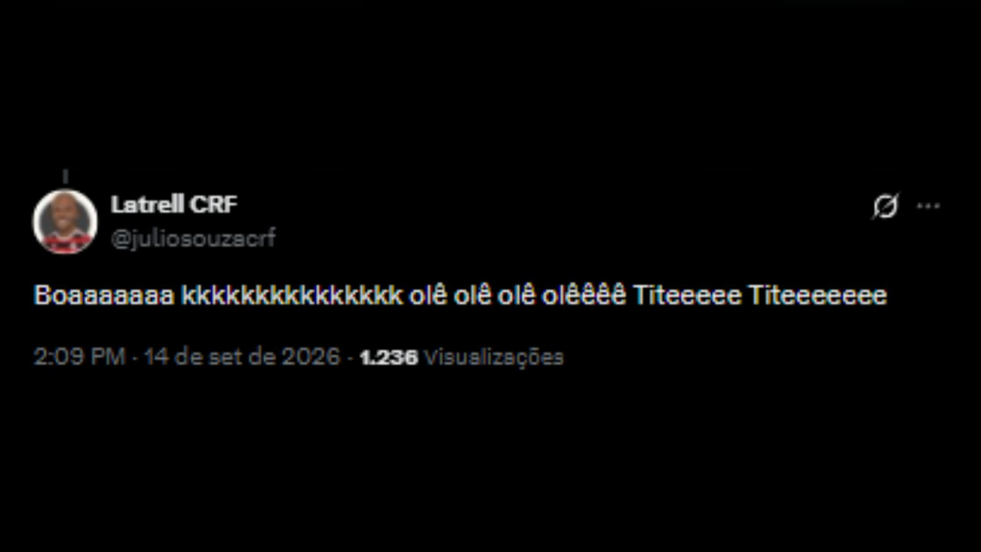 Torcedores de rivais do Botafogo celebrando o interesse da equipe em Tite - Reprodução/X @juliosouzacrf