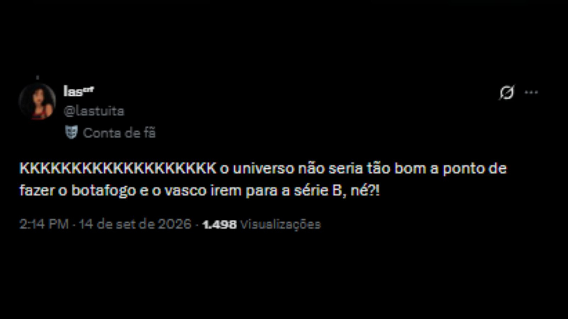 Torcedores de rivais do Botafogo celebrando o interesse da equipe em Tite - Reprodução/X @lastuita