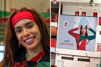 Antes da coroa, Anitta já toma conta das paredes da Grande Rio