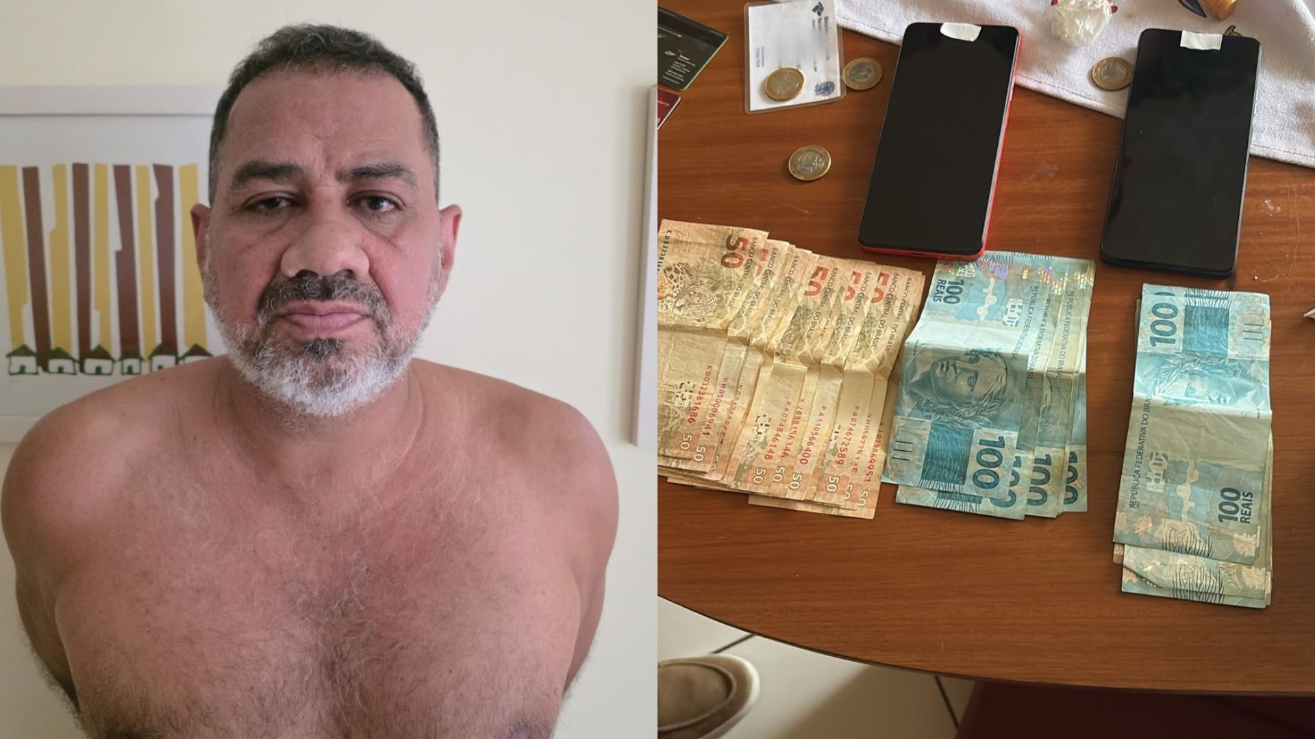 Com Gilson Borges de Souza, os agentes apreenderam documentos e cart&otilde;es falsos, al&eacute;m de celulares e dinheiro