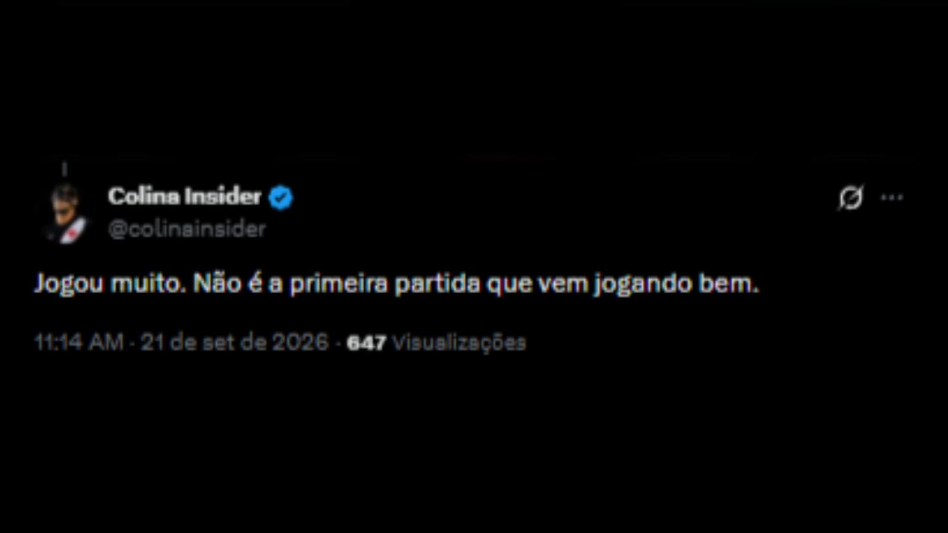 Comentários sobre o crescimento de Saldivia com a chegada de Pedro Emanuel - Reprodução/X @colinainsider