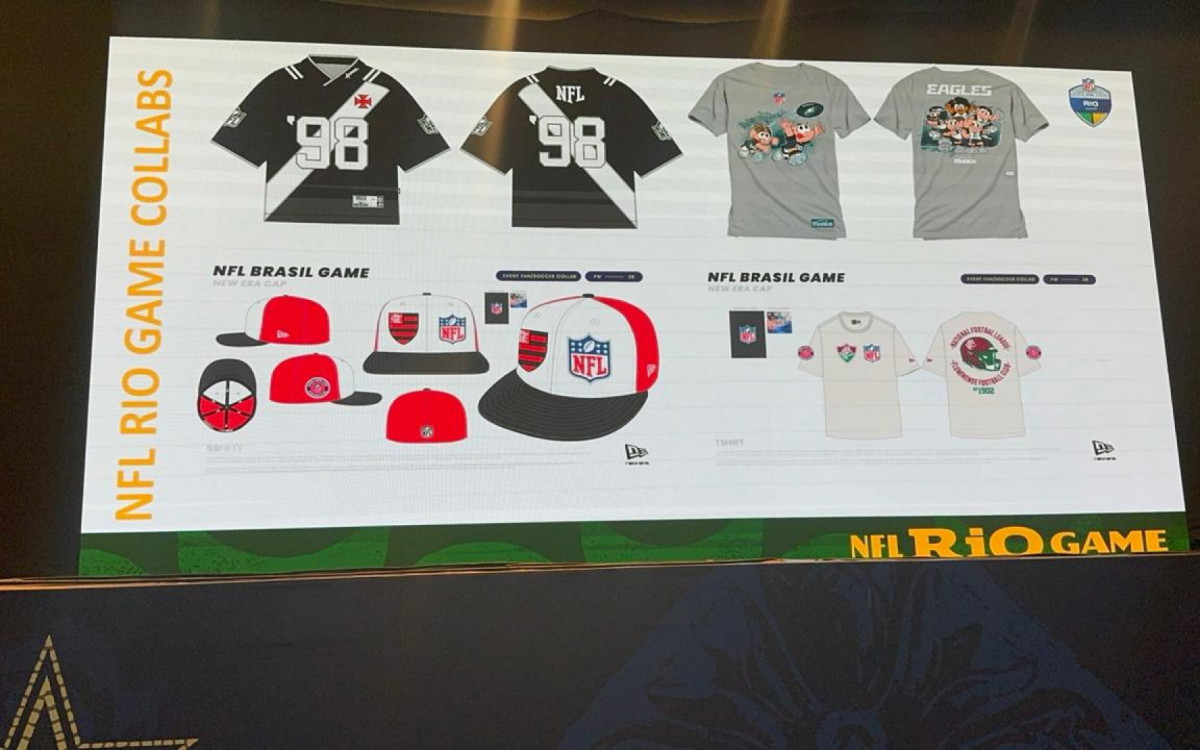 Cole&ccedil;&atilde;o de produtos da NFL faz alus&atilde;o a times cariocas e &agrave; Turma da M&ocirc;nica - Gabriel Salotti / Ag&ecirc;ncia O Dia
