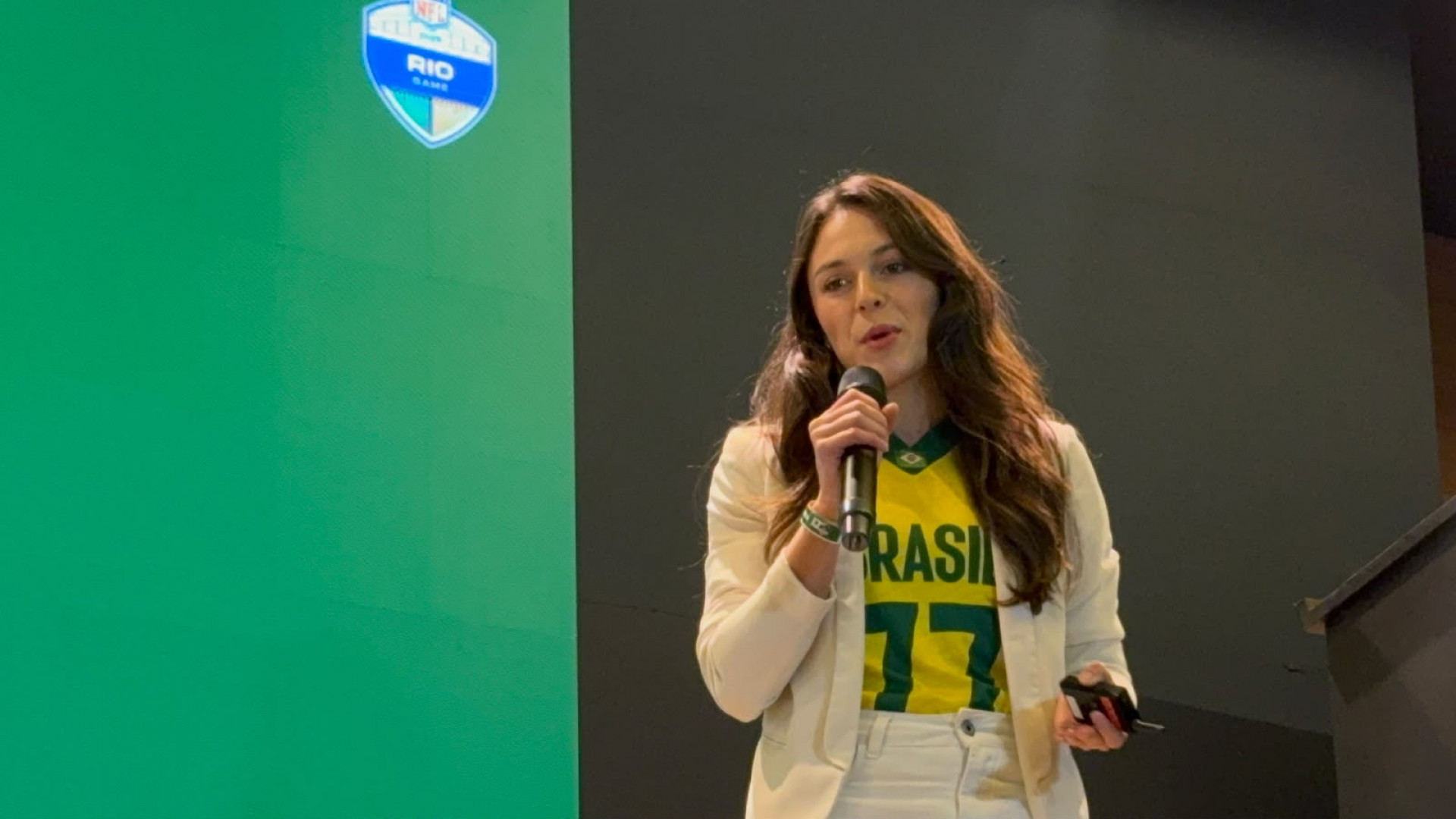 Gabi Bankhard, embaixadora global do flag football pela NFL - Gabriel Salotti / Agência O Dia