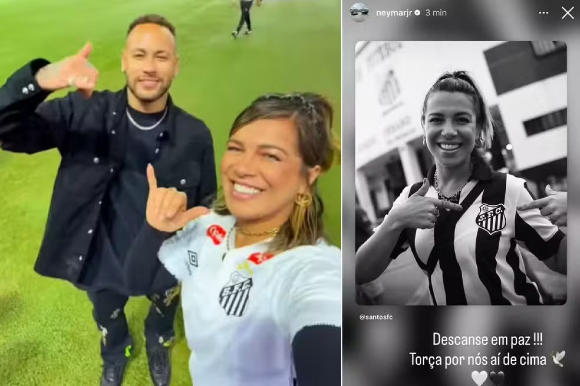 Neymar fez uma postagem lamentando a morte de Naty Potira - Reprodução/Redes Sociais