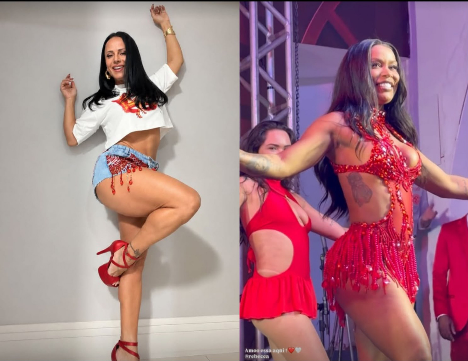 Viviane Araujo e Rebecca marcam presença em ensaio do Salgueiro - Reprodução / Instagram