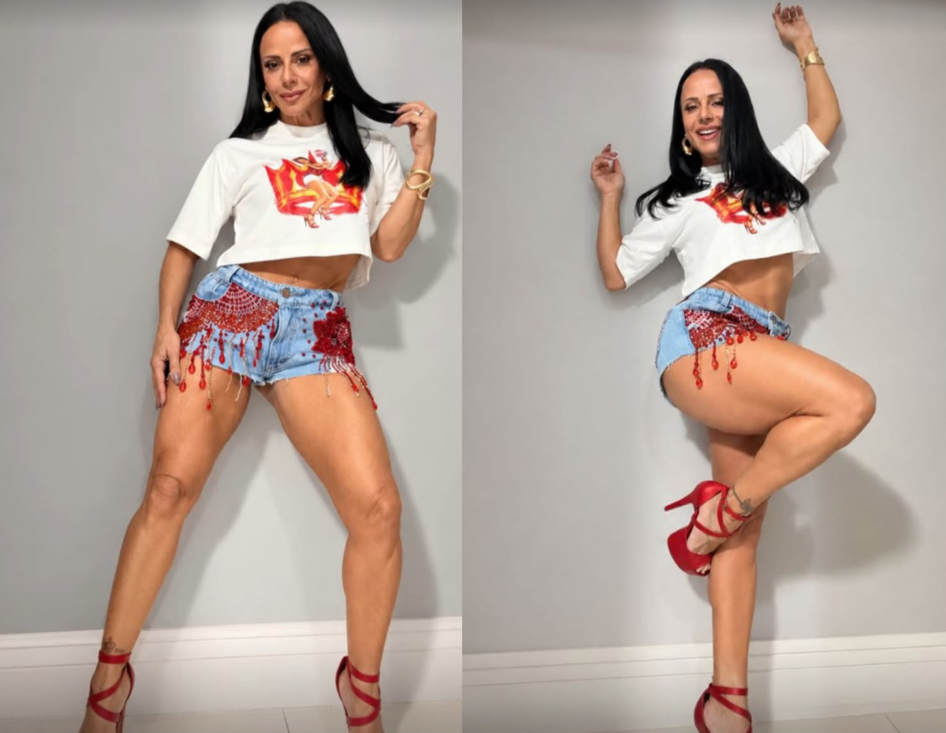 Viviane Araujo marca presença no ensaio do Salgueiro - Reprodução / Instagram