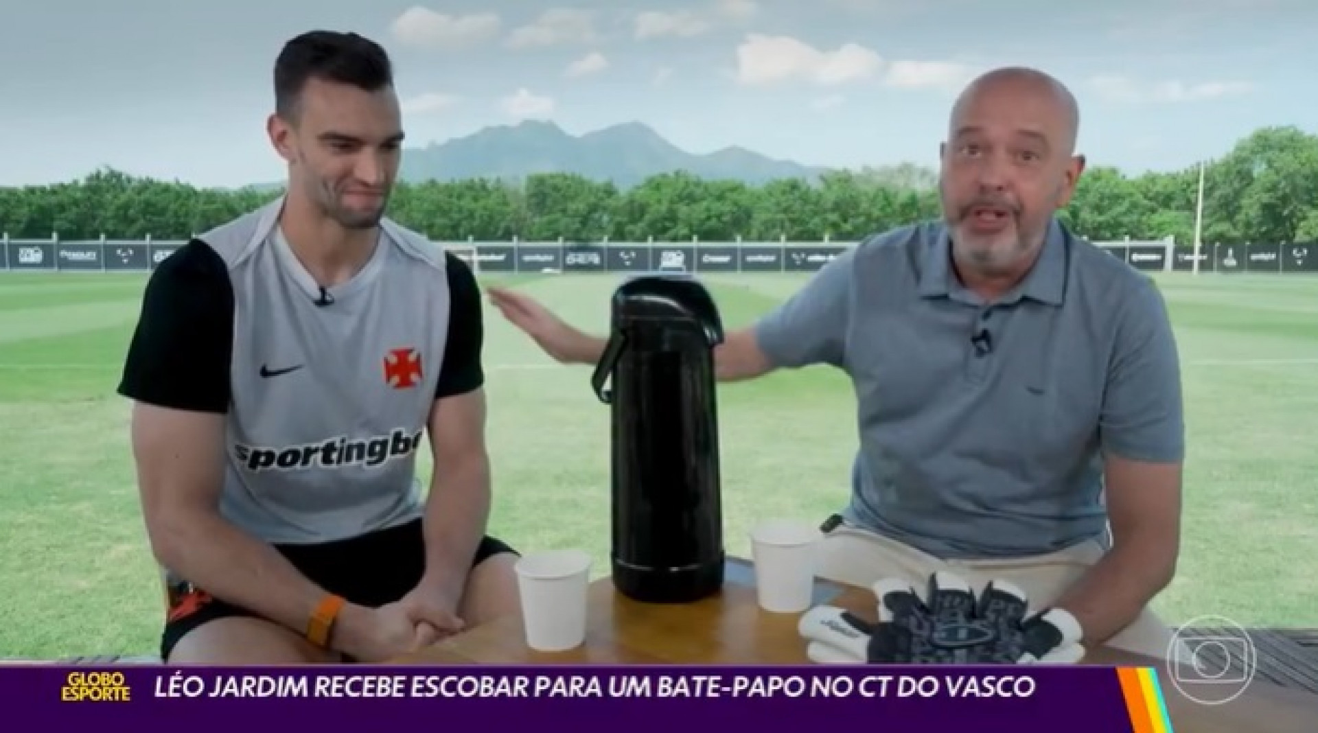 Alex Escobar comandou entrevista no retorno ao 'Globo Esporte' - Reprodução de vídeo