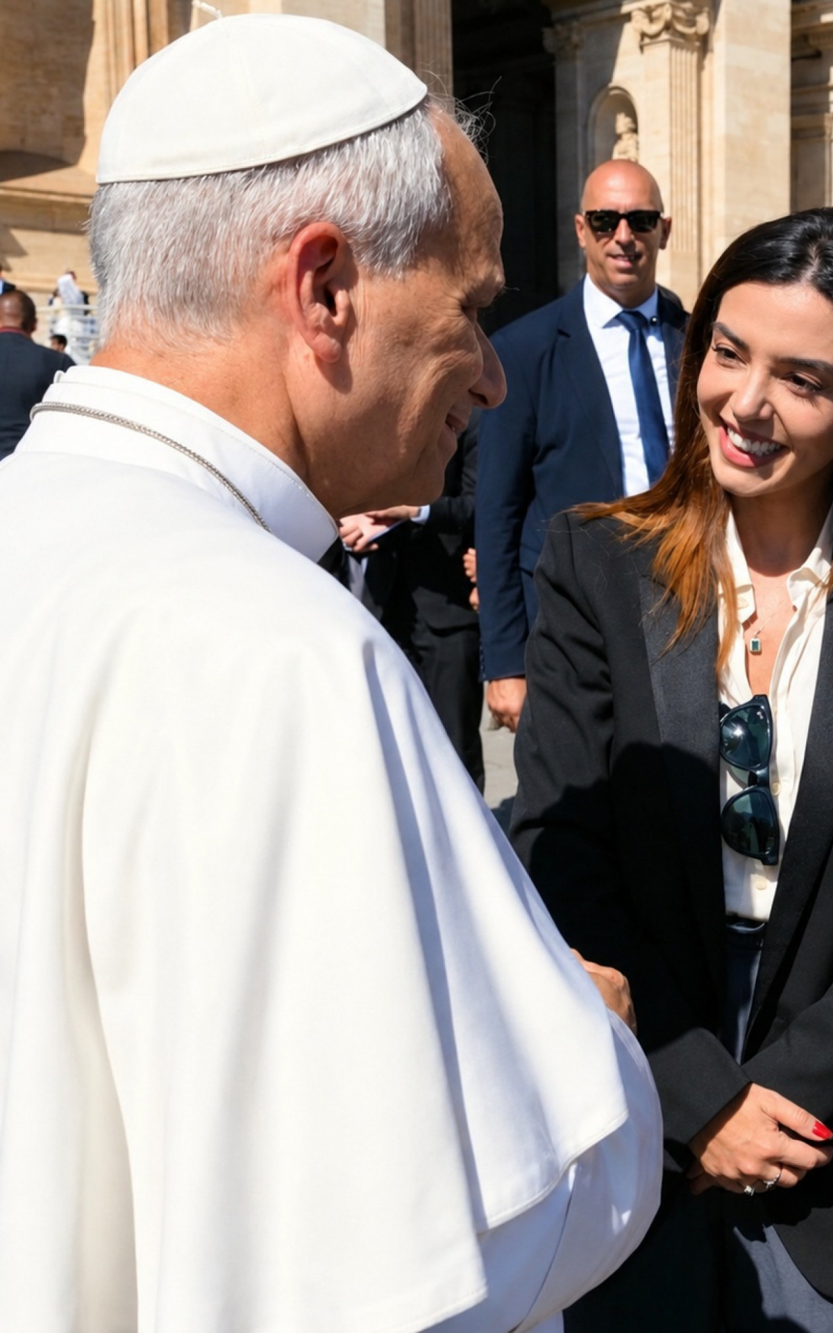Giovanna Lancellotti e Gabriel David durante o encontro com o Papa Le&atilde;o XIV no Vaticano
 - Reprodu&ccedil;&atilde;o Instagram