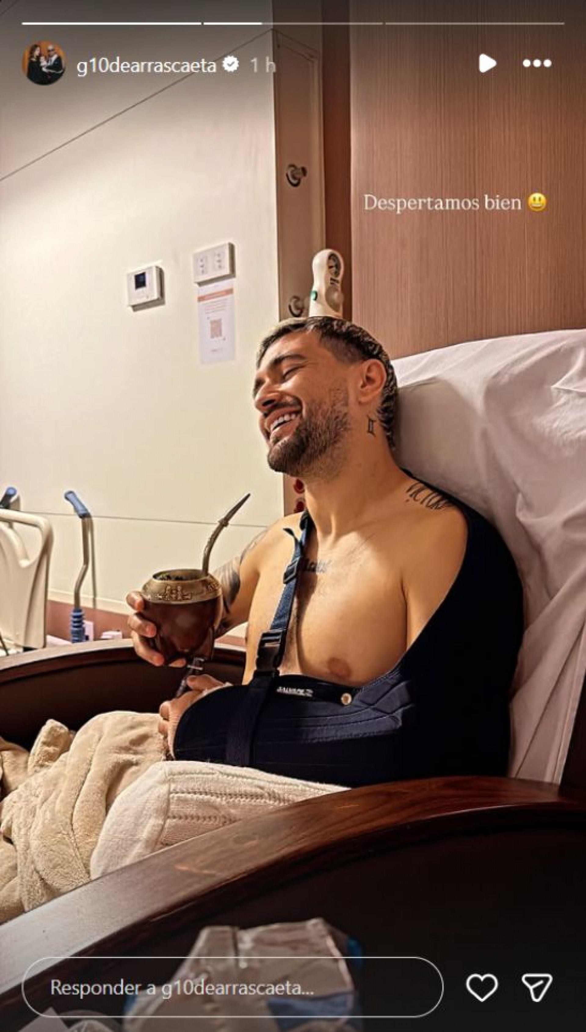 Confira postagem de Arrascaeta ap&oacute;s cirurgia - Reprodu&ccedil;&atilde;o / Instagram @g10dearrascaeta