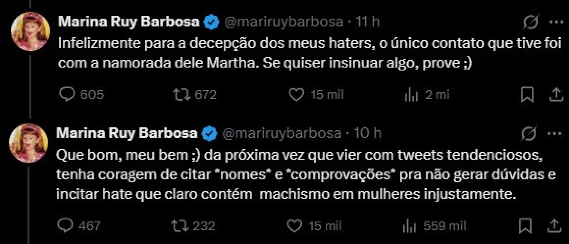 Marina Ruy Barbosa rebateu especulações nas redes sociais  - Reprodução/ X
