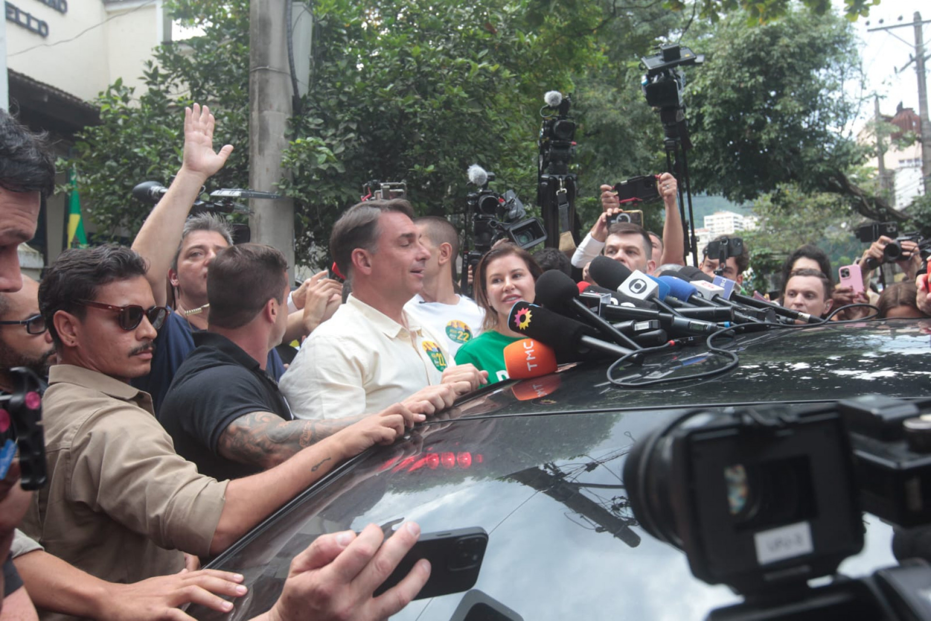 Flavio Bolsonaro discursou citando a liberdade do povo brasileiro - Reginaldo Pimenta / Agência O Dia
