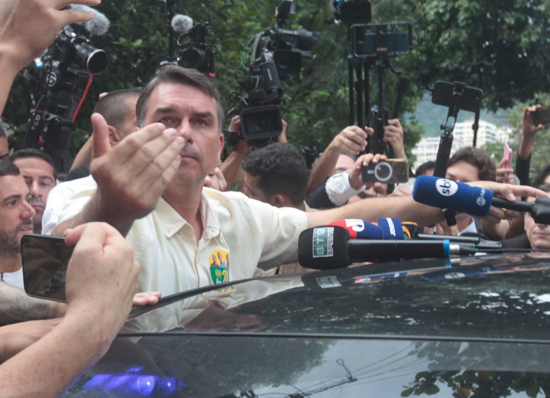 Flavio Bolsonaro discursou citando a liberdade do povo brasileiro - Reginaldo Pimenta / Agência O Dia