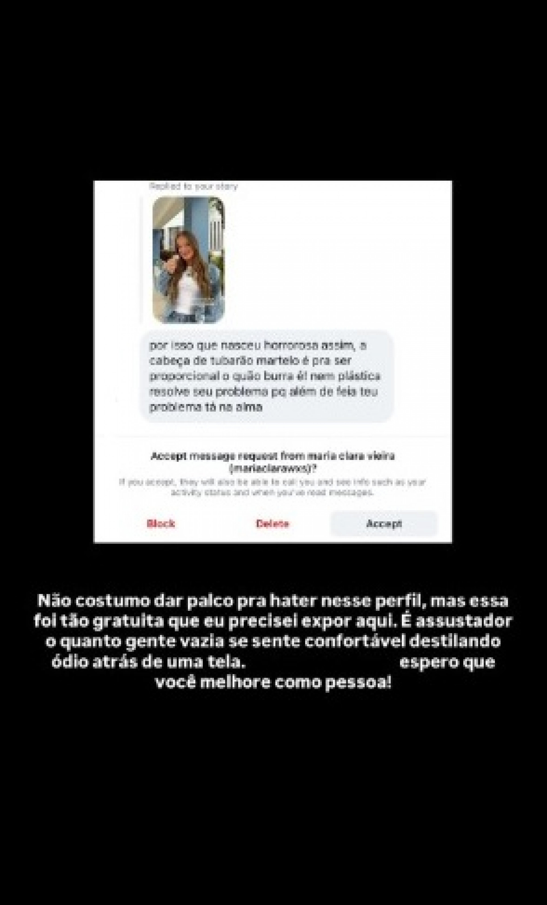 Rafaella Justus expôs comentário negativo nas redes sociais  - Reprodução/Instagram 