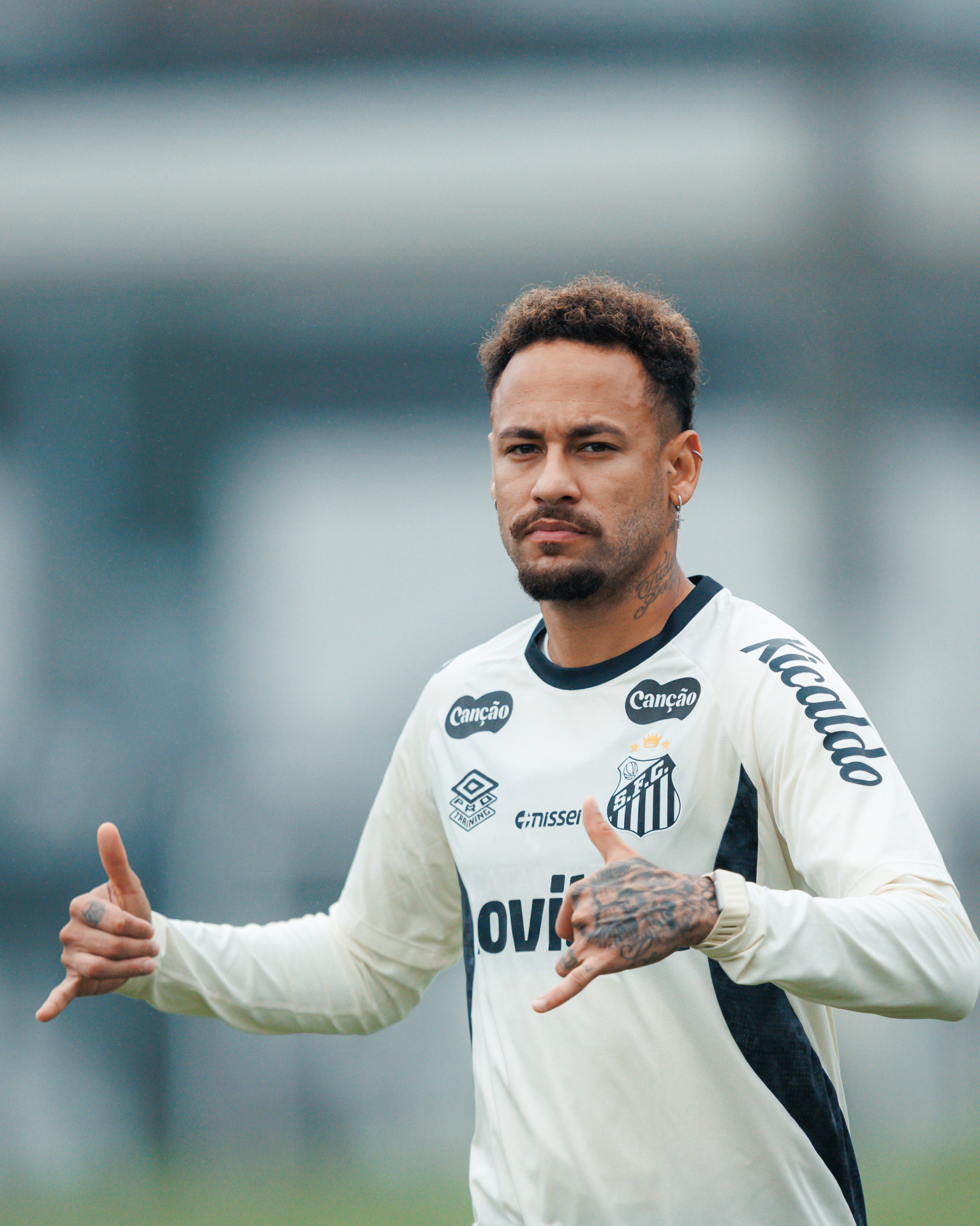 Neymar em treino do Santos - Raul Baretta / Santos