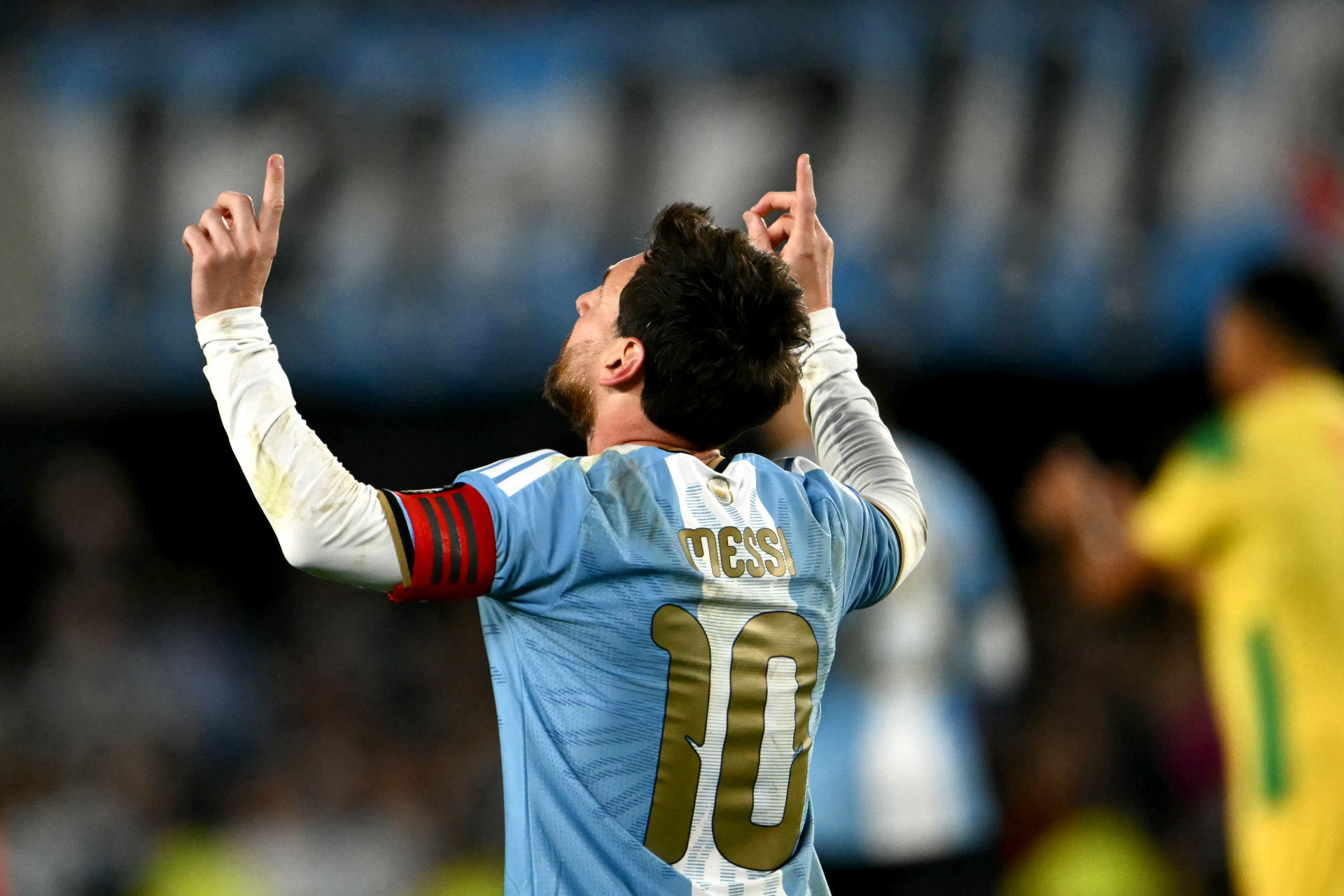 Messi comemora seu último gol pela Argentina - Luis Robayo / AFP