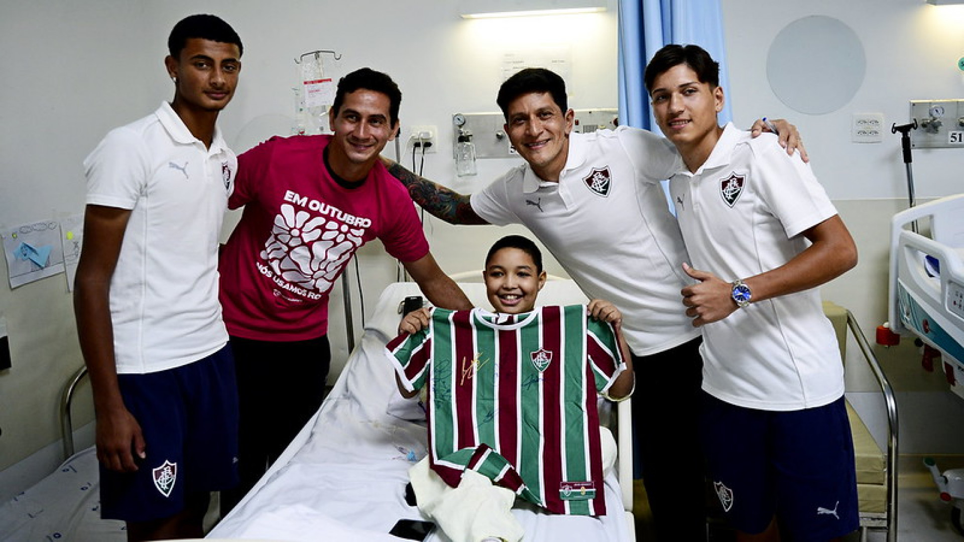 Paulo Henrique Ganso, Germ&aacute;n Cano, Pedro Fabiano e Samuel Felipe representaram o Fluminense em a&ccedil;&atilde;o no Inca