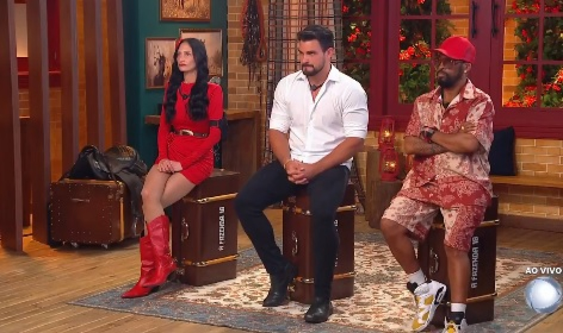 Ariela, Renê e Thaíde disputaram a terceira roça da temporada  - Reprodução/ Record