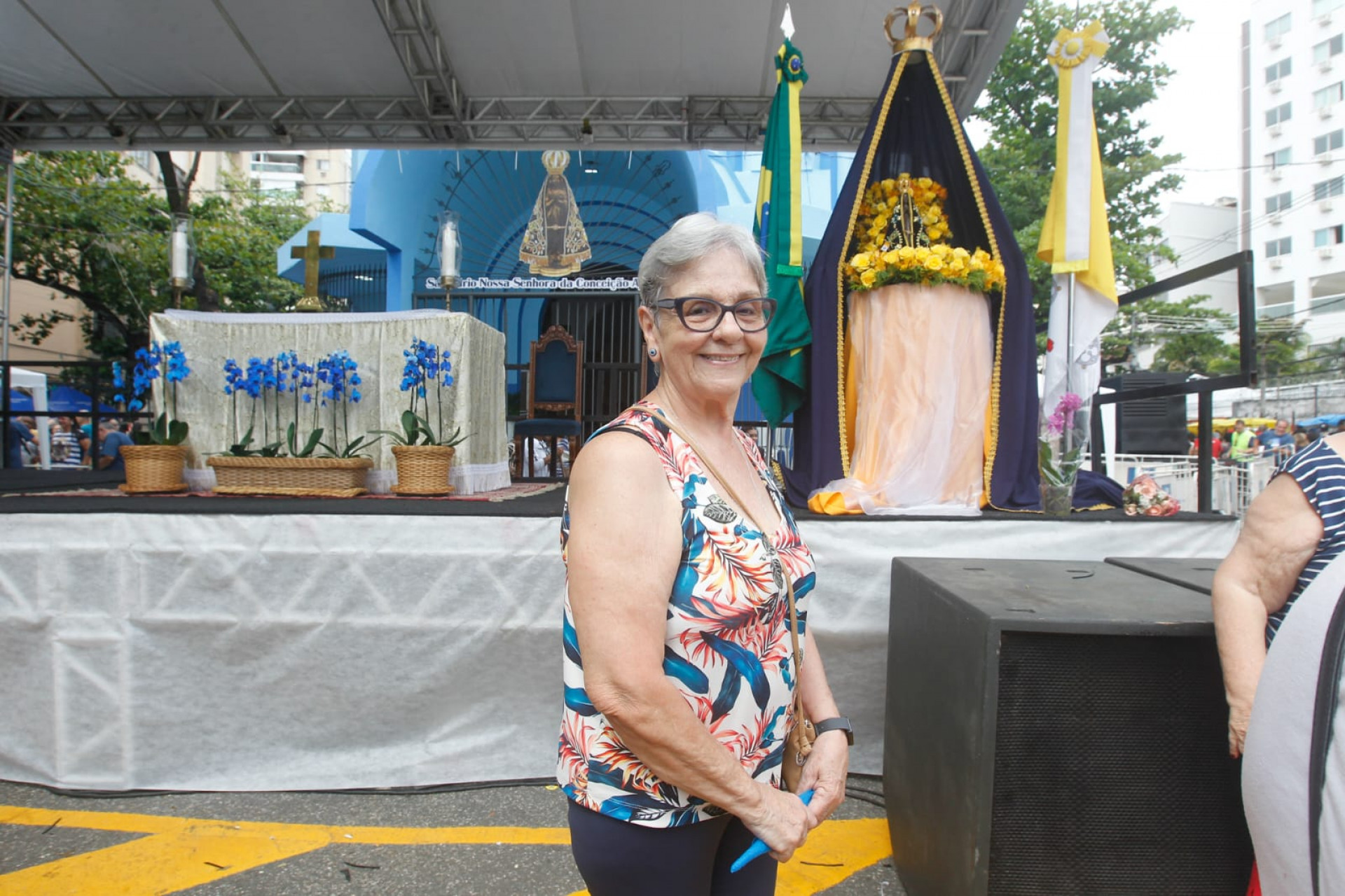 Alda Lúcia compareceu na festa na Igreja Matriz de Nossa Senhora da Conceição Aparecida - Reginaldo Pimenta / Agência O Dia