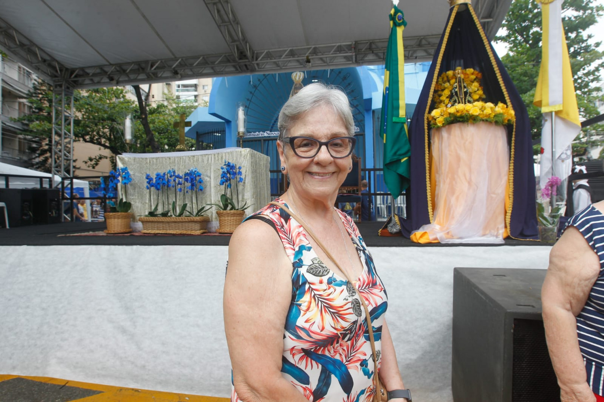 Alda Lúcia compareceu na festa na Igreja Matriz de Nossa Senhora da Conceição Aparecida - Reginaldo Pimenta / Agência O Dia