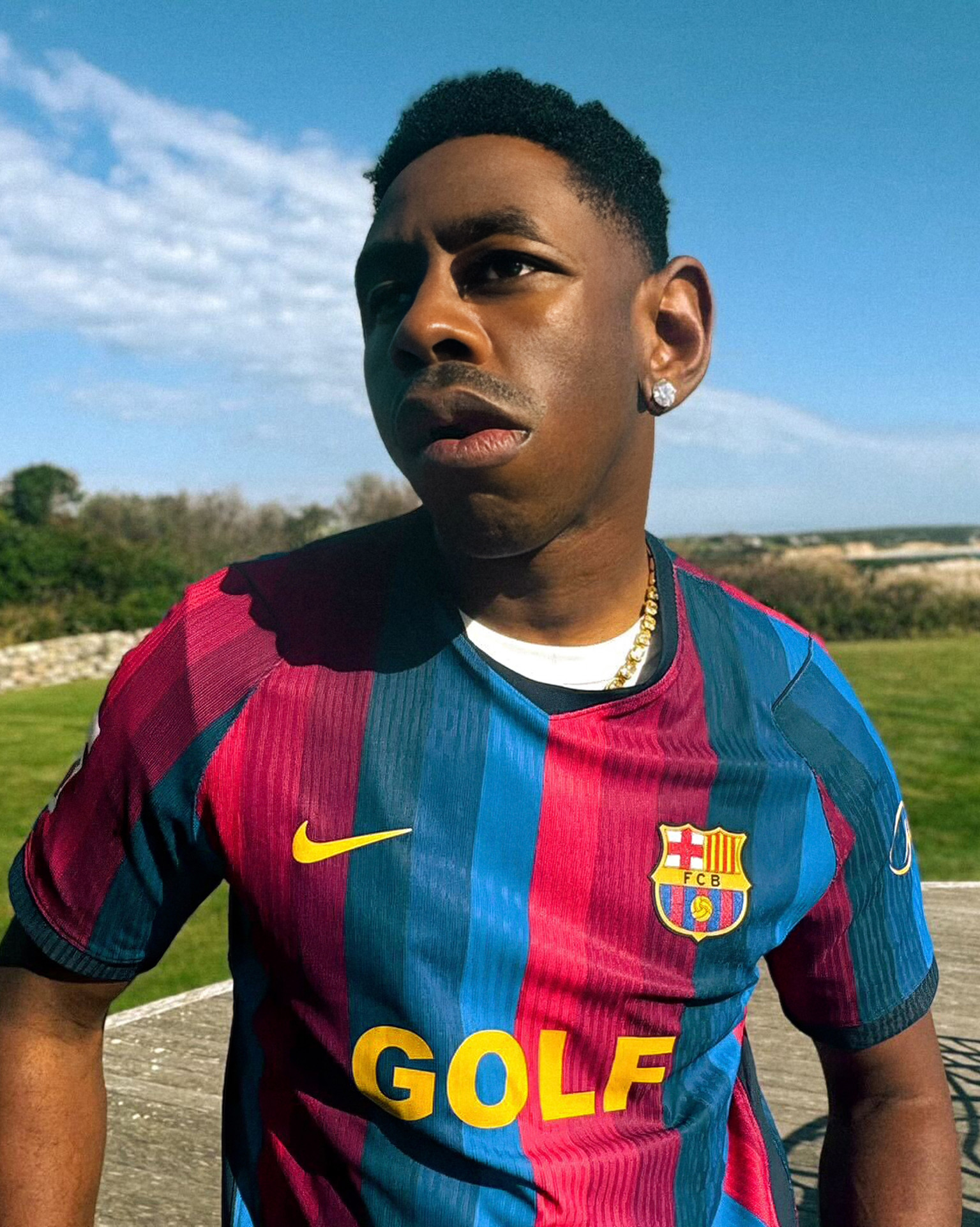 Camisa do Barcelona especial para 'El Clasico' foi criada em parceria com marca de moda do cantor Tyler, The Creator - Divulgação