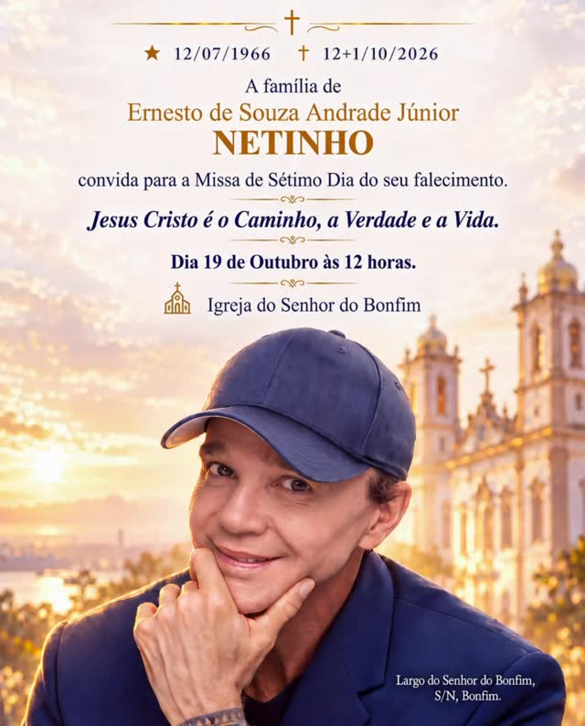 Fam&iacute;lia de Netinho divulga detalhes da missa de s&eacute;timo dia do cantor na Bahia - Reprodu&ccedil;&atilde;o / Instagram