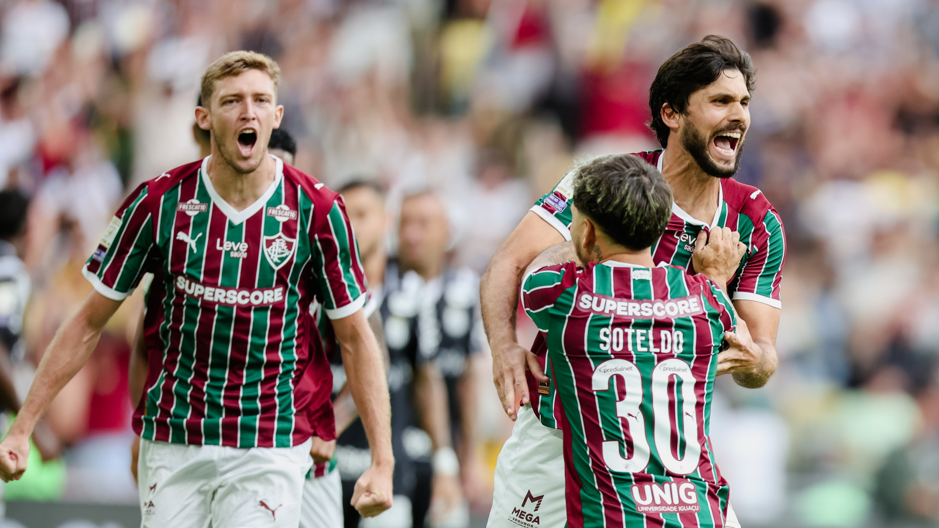 Jogadores do Fluminense comemoram o gol de Castillo - Marcelo Gonçalves/Fluminense