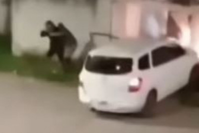 Policial militar de folga atropela assaltantes