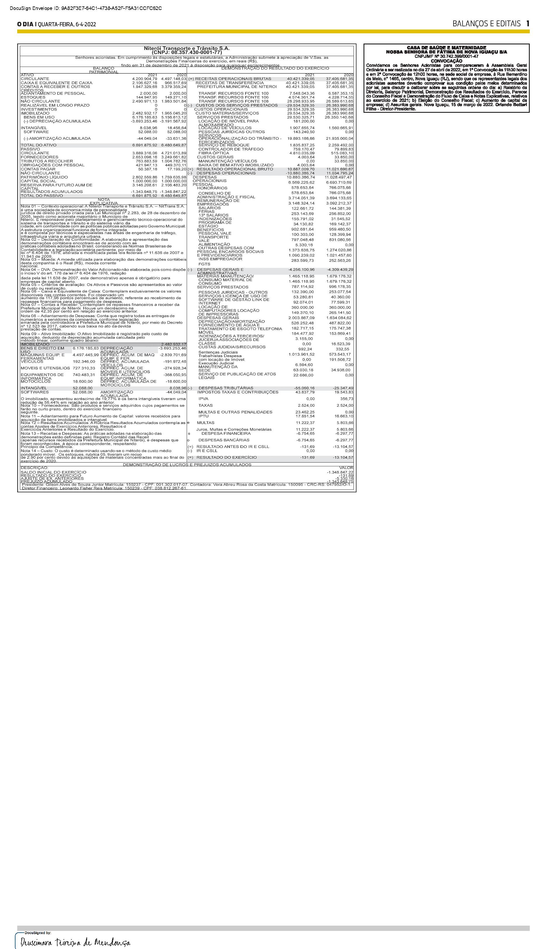 PUBLICAÇÃO CERTIFICADA 06/04/2022