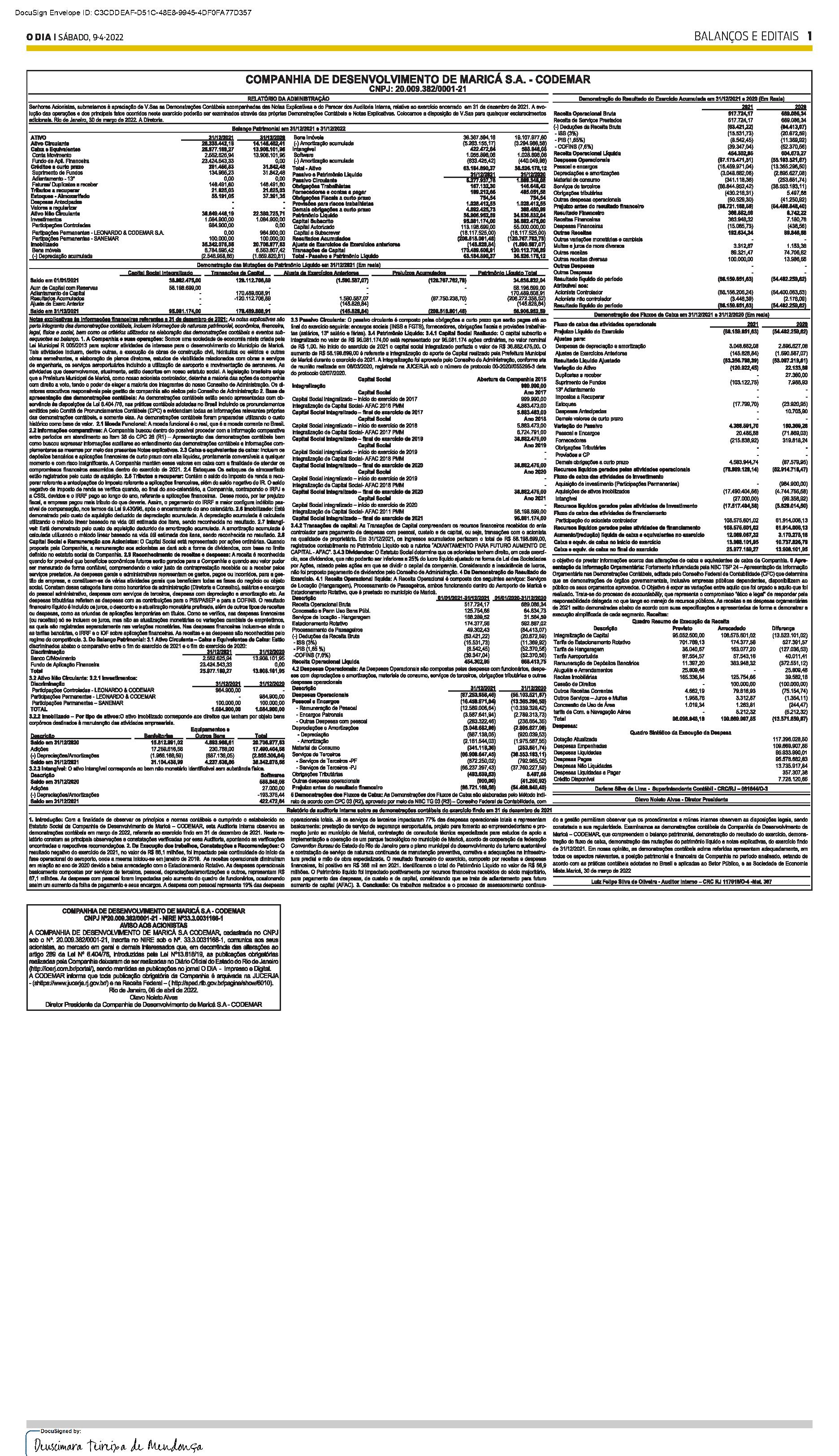 PUBLICAÇÃO CERTIFICADA 09/04/2022