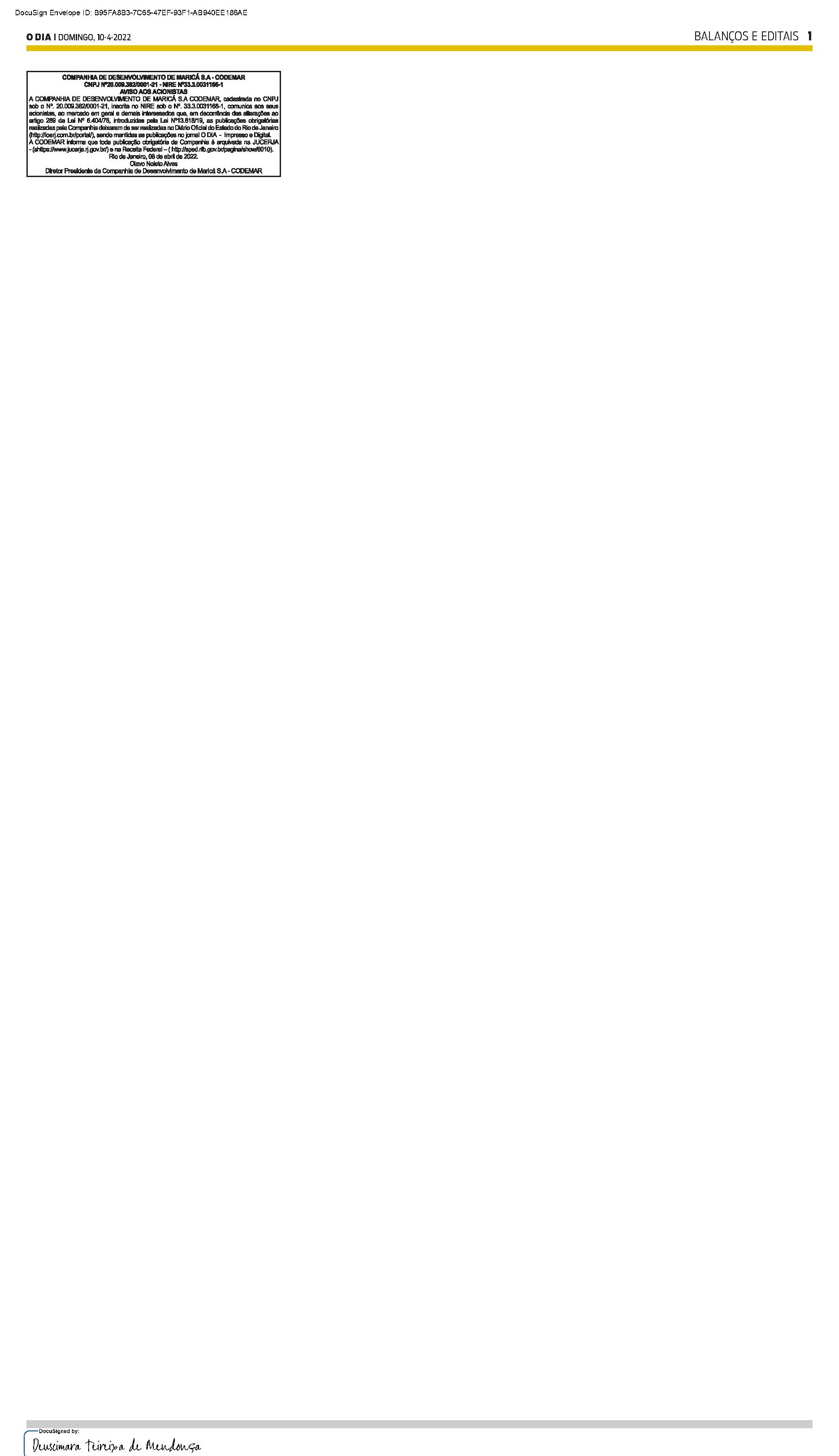 PUBLICAÇÃO CERTIFICADA 10/04/2022
