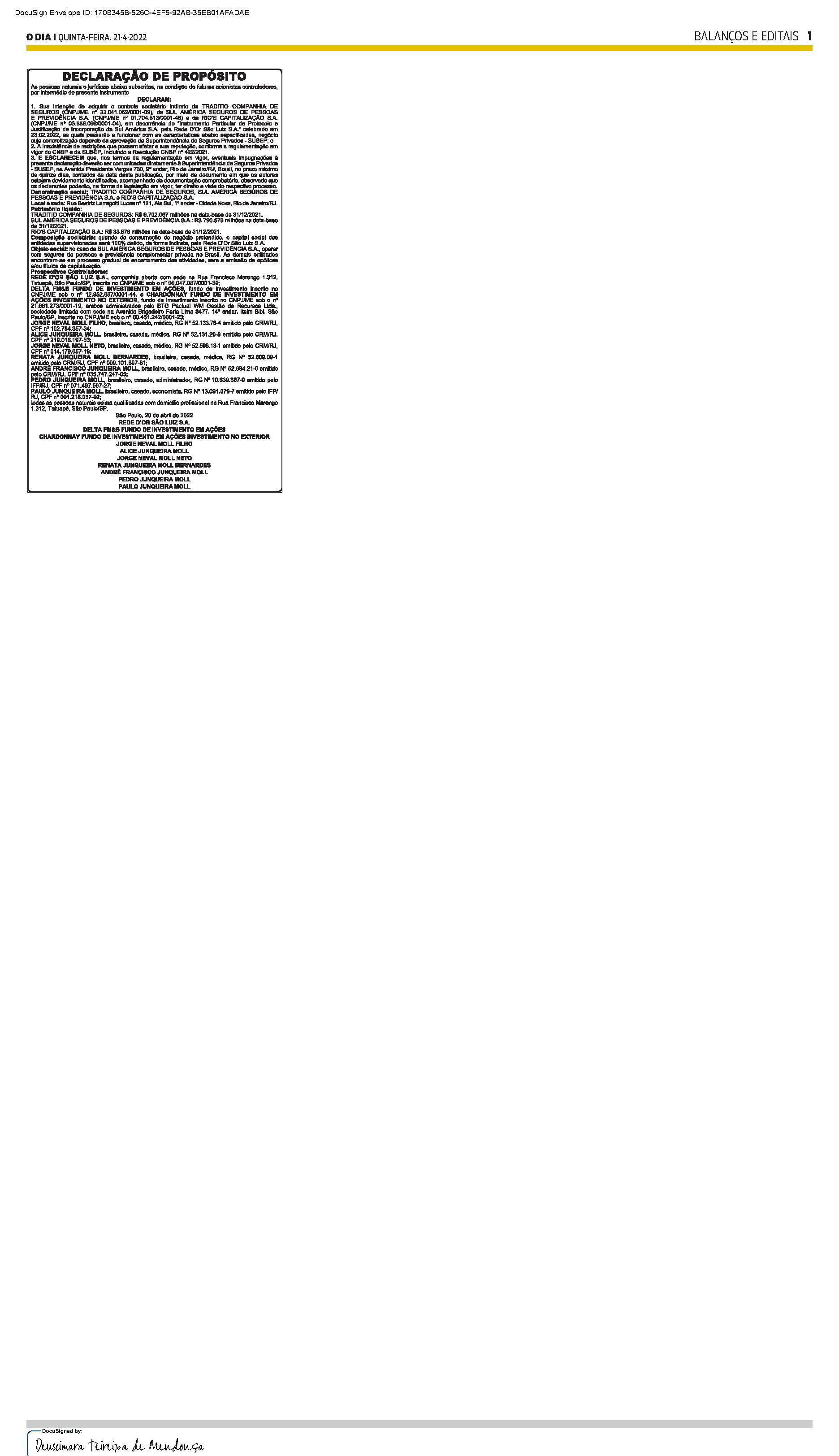 PUBLICAÇÃO CERTIFICADA 21/04/2022