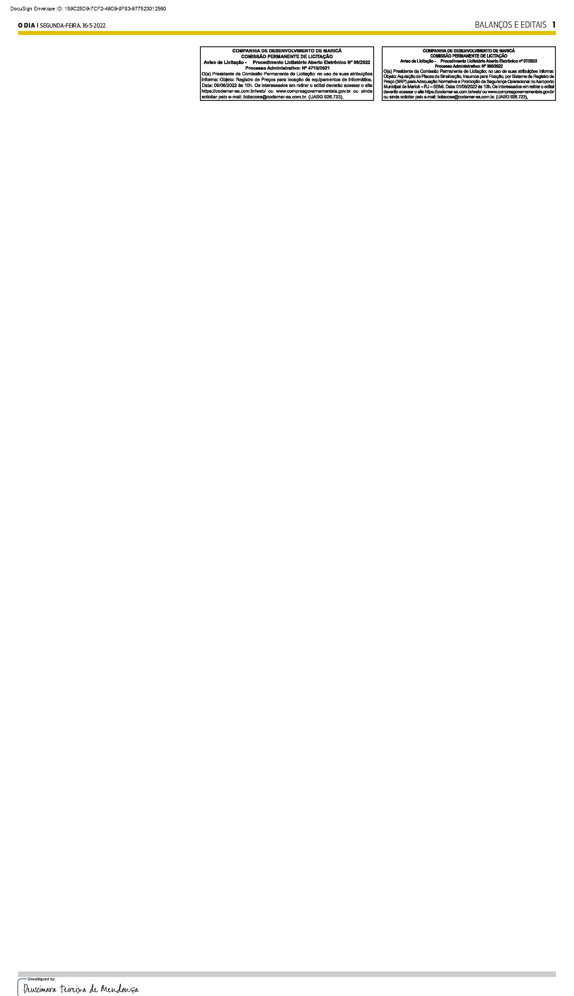 PUBLICAÇÃO CERTIFICADA 16/05/2022