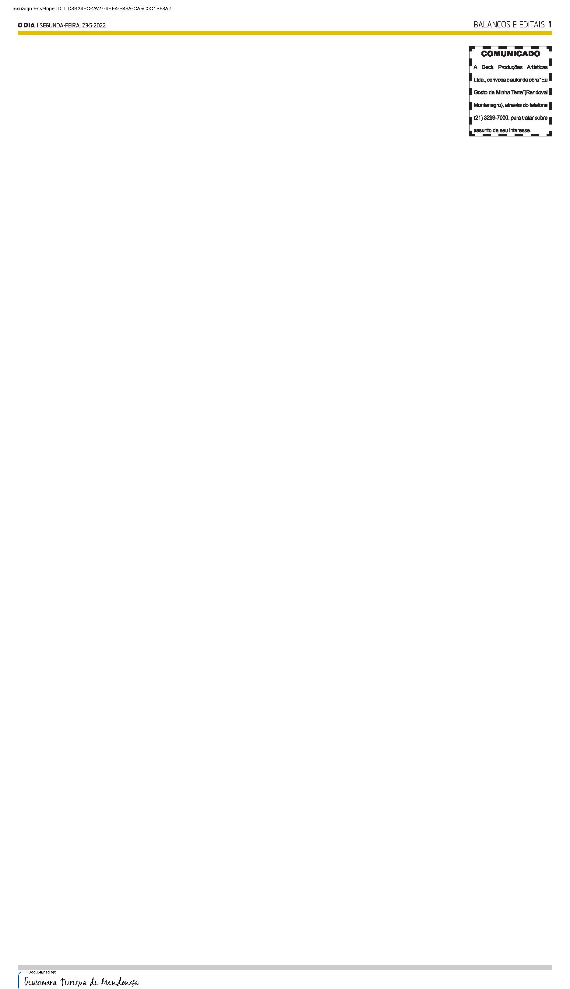 PUBLICAÇÃO CERTIFICADA 23/05/2022