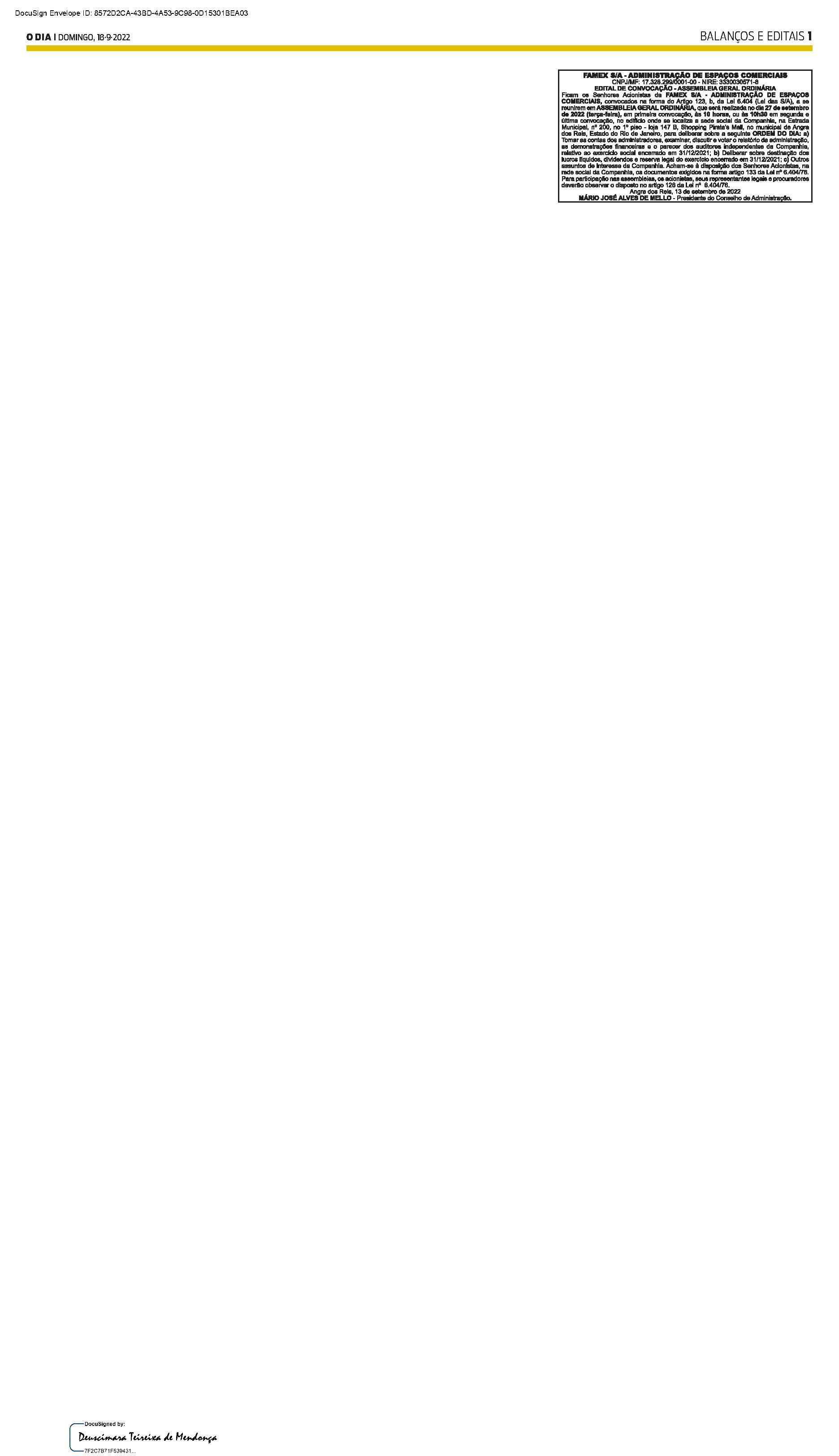 PUBLICAÇÃO CERTIFICADA 18/09/2022